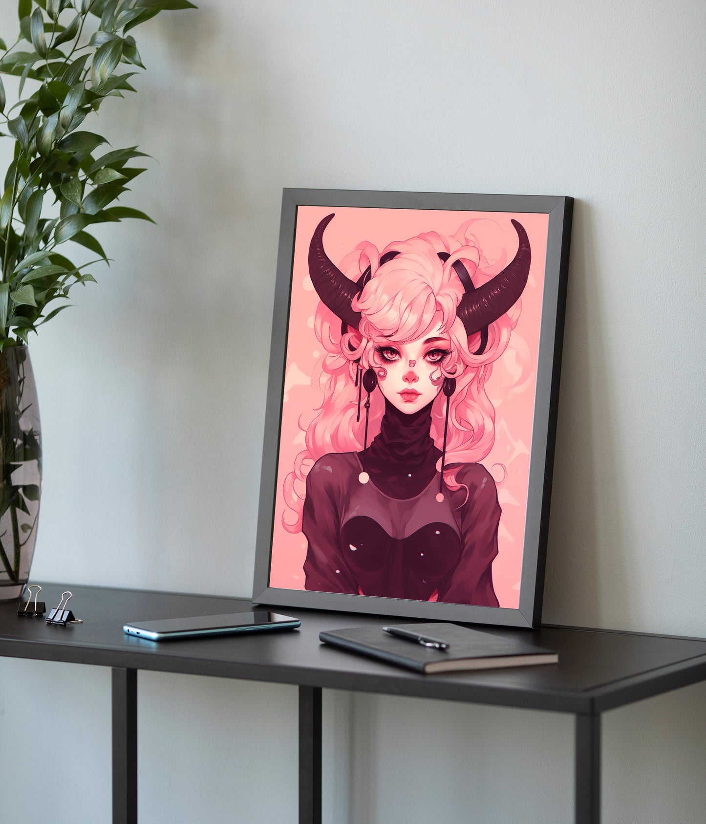 Pink Devil Girl Poster