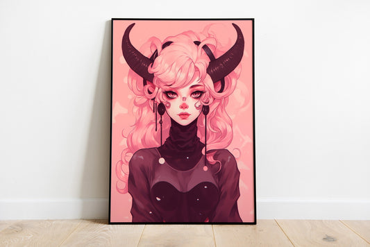 Pink Devil Girl Poster