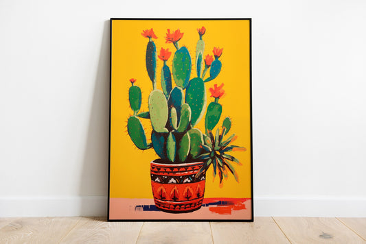 Yellow Cactus Poster