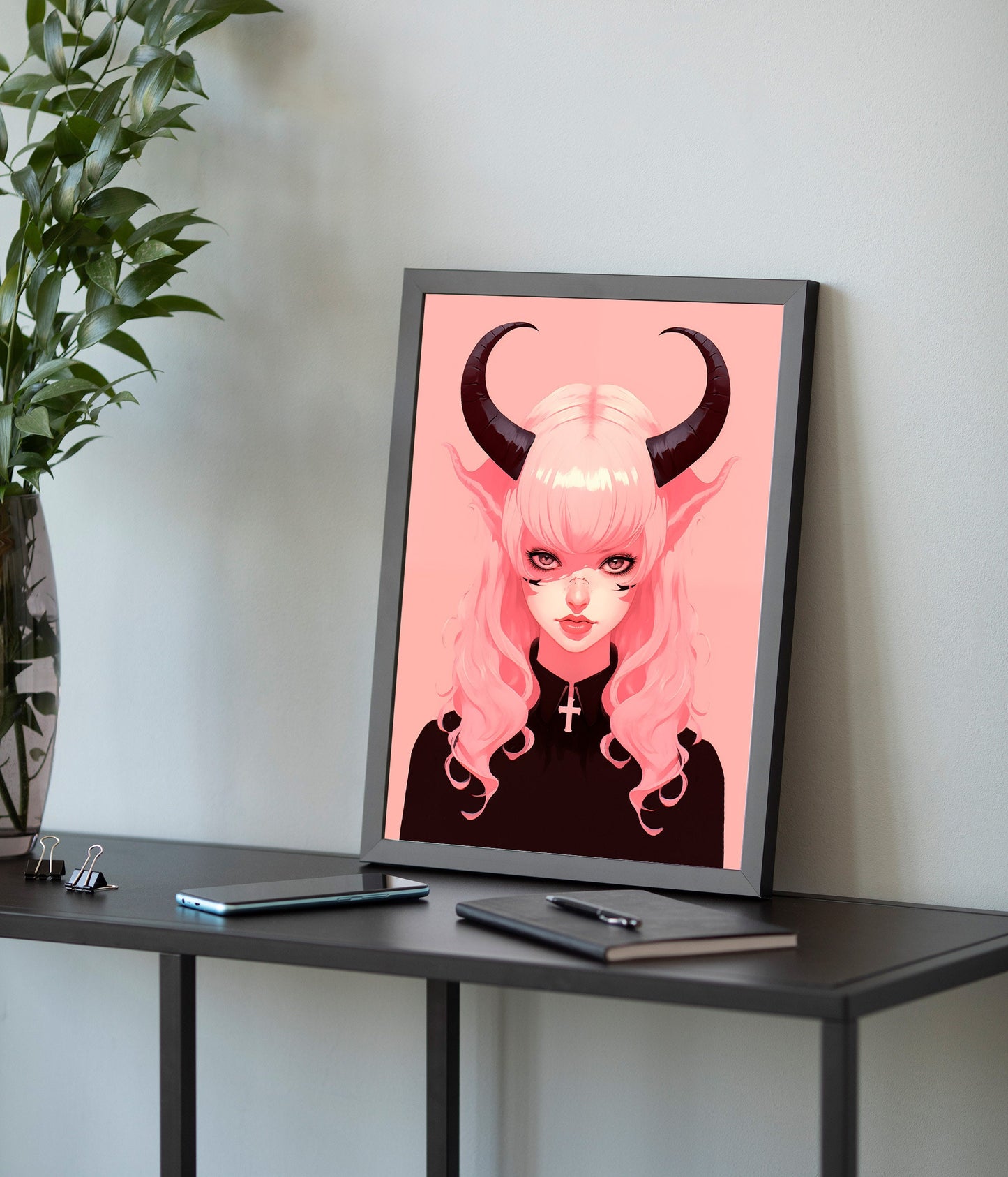 Pink Devil Girl Poster