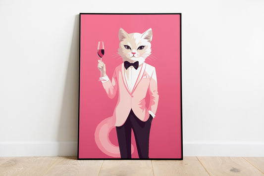 Wine Cat Poster