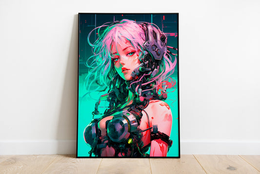 Cyberpunk Woman Poster