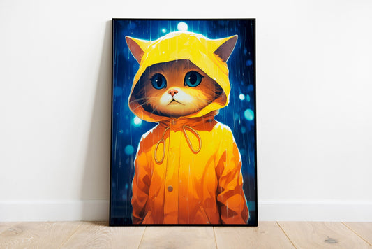 Raincoat Cat Poster