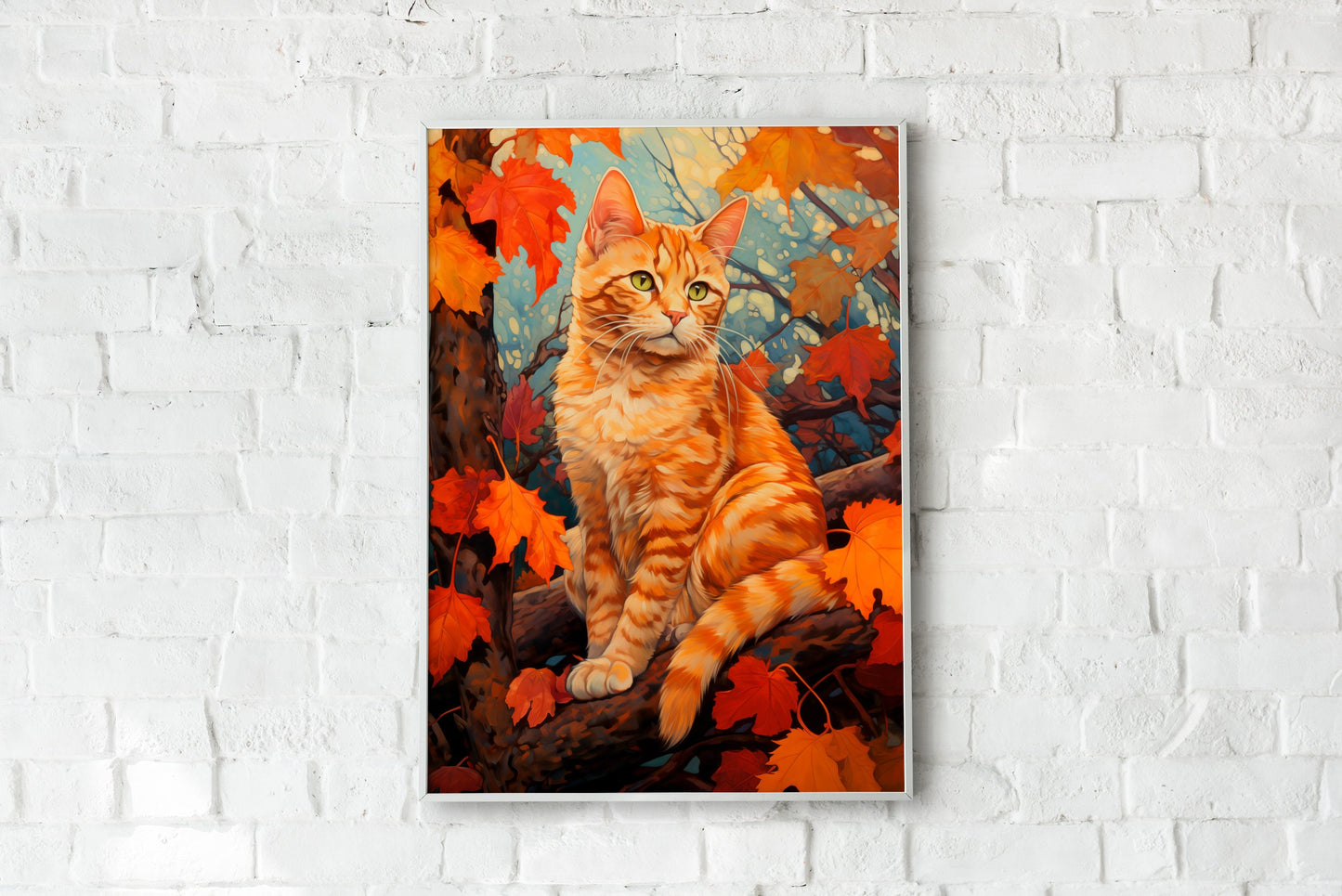 Autumn Cat Poster