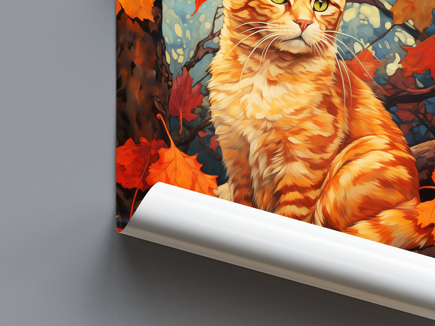 Autumn Cat Poster