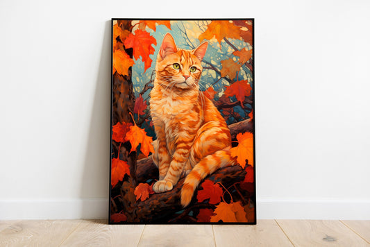 Autumn Cat Poster