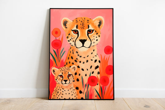 Cheetah Mother Poster