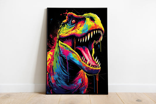 Colorful T-Rex Poster