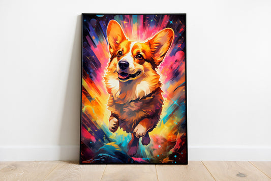 Corgi Rainbow Poster