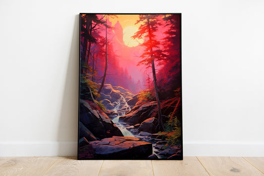 Sunrise Forest Poster