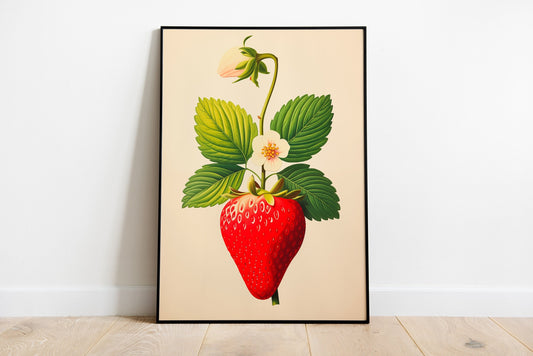 Strawberry Flower Poster