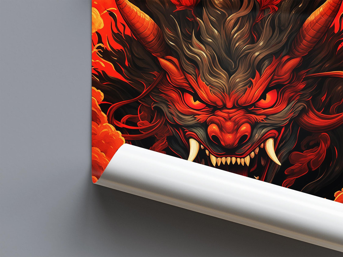 Fire Oni Demon Poster