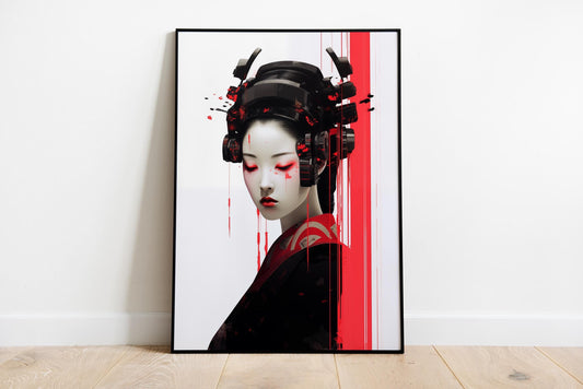 Cyberpunk Geisha Poster