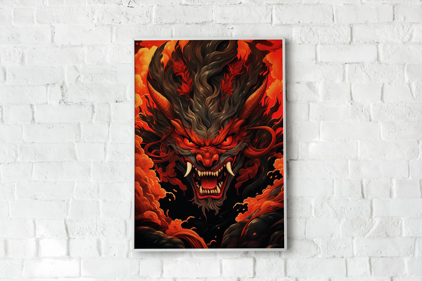 Fire Oni Demon Poster